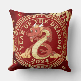 Jahr des Drachen 2024 | Chinesisches Zodiakzeichen Kissen
