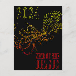 Jahr des Drachen 2024 Feiertagspostkarte