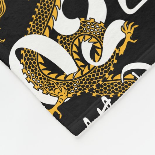 Jahr des Drachen 2024 Fleecedecke (Ecke)