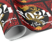 Jahr des Drachen 2024 Geschenkpapier (Rolleneckpunkt)