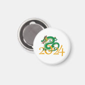 Jahr des Drachen 2024 glückliche Chinesse neues Ja Magnet (Vorderseite/Rückseite)