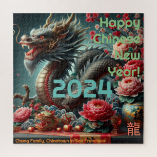 'Jahr des Drachen 2024' Glückliches chinesisches N Puzzle