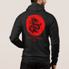 Jahr des Drachen 2024 in Rotem Mond Hoodie