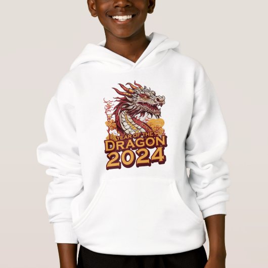 Jahr des Drachen 2024 Junge Hoody, Dragon Hoodie (Vorderseite)