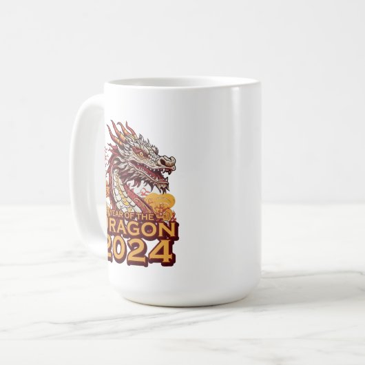 Jahr des Drachen 2024 Kaffeetasse (Vorderseite Links)
