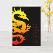 Jahr des Drachen 2024 Karte (Gelbe Blume)