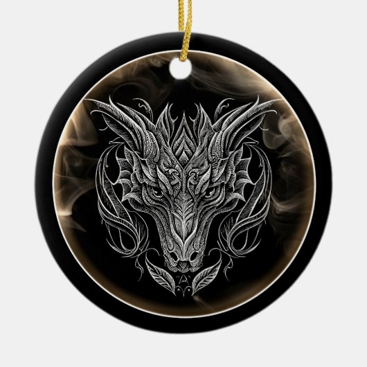 Jahr des Drachen 2024 Keramik Ornament (Vorne)