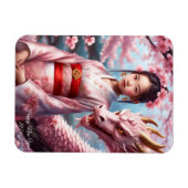 Jahr des Drachen 2024 - Mädchen zwischen Kirschblü Magnet (Horizontal)