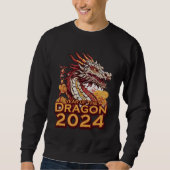 Jahr des Drachen 2024 Männer schwarz Sweatshirt (Vorderseite)
