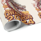 Jahr des Drachen 2024 Packpapiere, Dragon Geschenkpapier (Rolleneckpunkt)