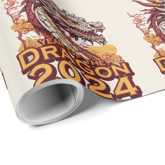 Jahr des Drachen 2024 Packpapiere, Dragon Geschenkpapier (Rolleneckpunkt)