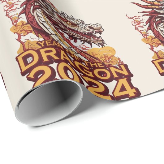 Jahr des Drachen 2024 Packpapiere, Dragon Geschenkpapier (Rolleneckpunkt)