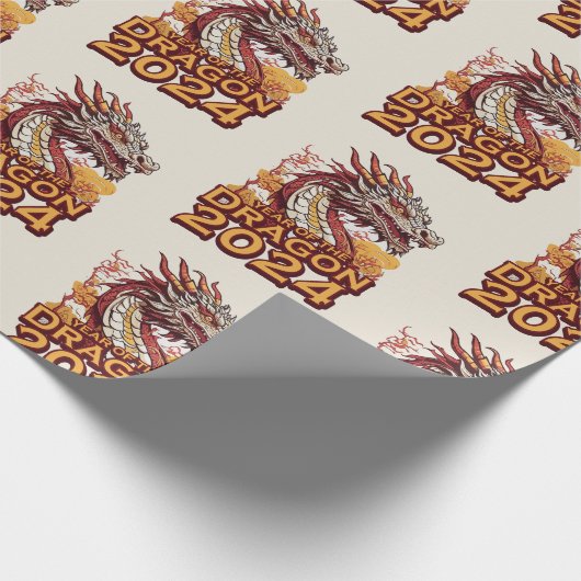 Jahr des Drachen 2024 Packpapiere, Dragon Geschenkpapier (Ecke)
