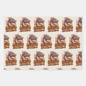 Jahr des Drachen 2024 Packpapiere, Dragon Geschenkpapier Set (Vorderseite)