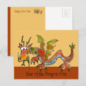 Jahr des Drachen 2024 Postkarte (Vorne/Hinten)