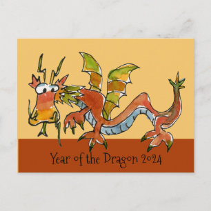 Jahr des Drachen 2024 Postkarte