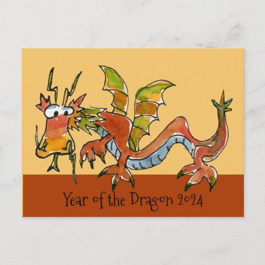 Jahr des Drachen 2024 Postkarte (Vorderseite)