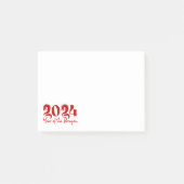Jahr des Drachen 2024 rot Post-it Klebezettel (Vorderseite)