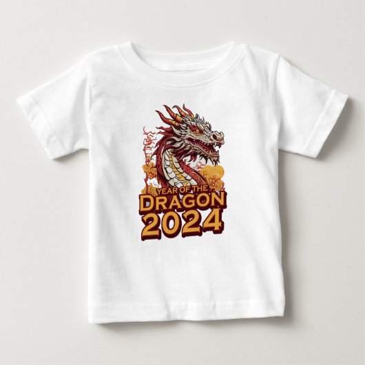 Jahr des Drachen 2024 Shirts, Drache Baby T-shirt (Vorderseite)