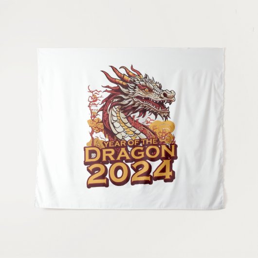 Jahr des Drachen 2024 Wandteppich (Vorderseite (Horizontal))