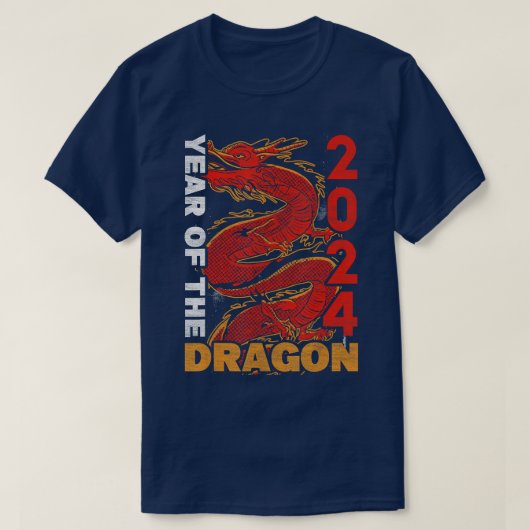 Jahr des Drachen 2024 Zodiac Chinesischer Mondfest T-Shirt (Design vorne)