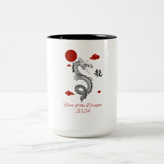 Jahr des Drachen 2024 Zweifarbige Tasse (Mittel)