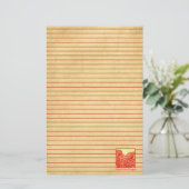 Jahr des Drachen Chinesisch Neujahr rot Lined Briefpapier (Stehend Vorderseite)