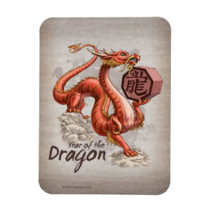 Jahr des Drachen Chinesische Zodiakkunst Magnet