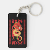Jahr des Drachen - Chinesisches Neujahr 2024 Schlüsselanhänger (Rückseite)