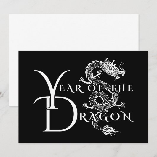 Jahr des Drachen Einladung (Vorne/Hinten)
