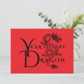 Jahr des Drachen Einladung (Stehend Vorderseite)
