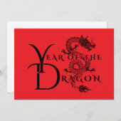 Jahr des Drachen Einladung (Vorne/Hinten)