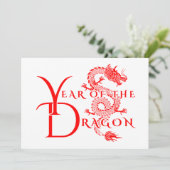 Jahr des Drachen Einladung (Stehend Vorderseite)