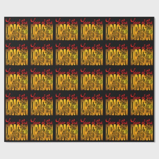Jahr des Drachen Geschenkpapier (Flach)