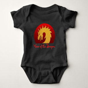 JAHR DES DRACHEN GOLD ROT BABY STRAMPLER