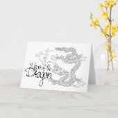 Jahr des Drachen Karte (Gelbe Blume)