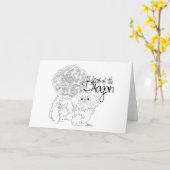 Jahr des Drachen Karte (Gelbe Blume)