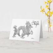 Jahr des Drachen Karte (Gelbe Blume)