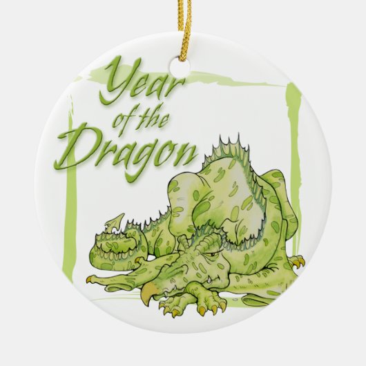 Jahr des Drachen Keramik Ornament (Vorne)