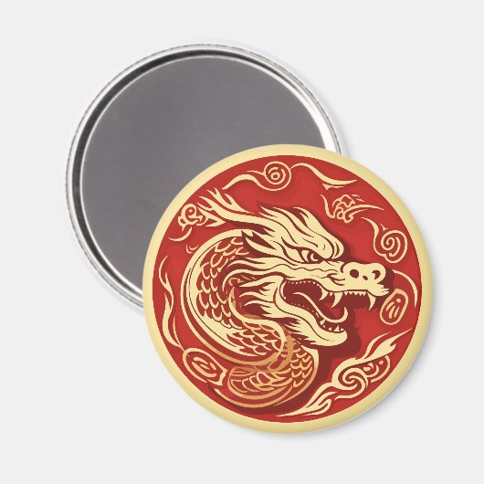 Jahr des Drachen Magnet (Vorderseite/Rückseite)