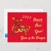 Jahr des Drachen Postkarte (Vorne/Hinten)