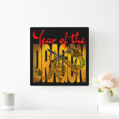 Jahr des Drachen Quadratische Wanduhr (Zuhause)