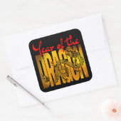 Jahr des Drachen Quadratischer Aufkleber (Umschlag)