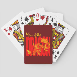 Jahr des Drachen Rotgold Spielkarten