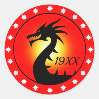 Jahr des Drachen Runder Aufkleber