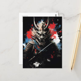 Jahr des Drachen Samurai Postkarte