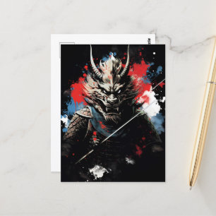 Jahr des Drachen Samurai Postkarte