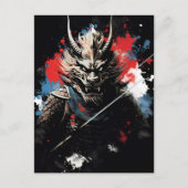 Jahr des Drachen Samurai Postkarte (Vorderseite)