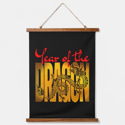 Jahr des Drachen Wandteppich Mit Holzrahmen (Vorderseite)