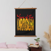 Jahr des Drachen Wandteppich Mit Holzrahmen (Schlafzimmer)